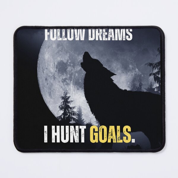 Item preview, Howling Wolf with Full Moon and Motivational Quote - Hunt Goals Art designed and sold by hiunlimit.