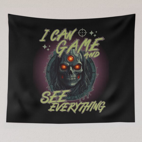 Item preview, I CAN GAME AND SEE EVERYTHING cool fantasy gamer all seeing eye design designed and sold by Jt41.