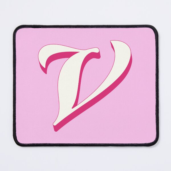 Item preview, V Letter Initial Monogram Retro Pink designed and sold by Serendipity Studios.