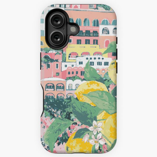 Item preview, Amalfi colorful Italian villa houses view with Sorrento lemons designed and sold by Katarina Roccella.