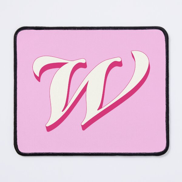 Item preview, W Letter Initial Monogram Retro Pink  designed and sold by Serendipity Studios.