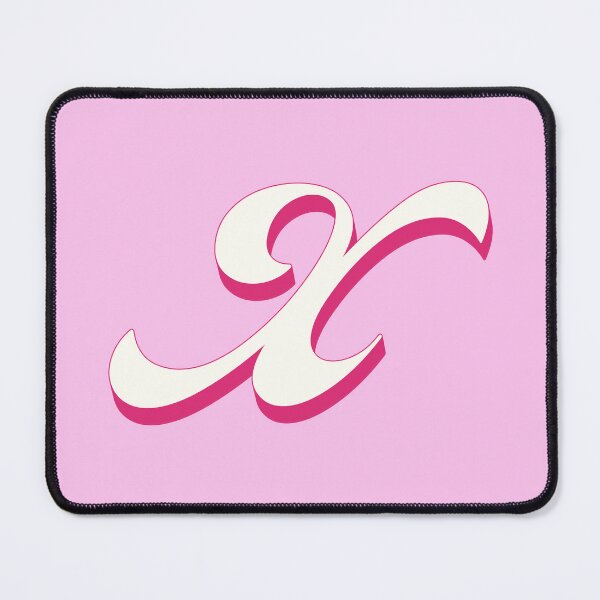 Item preview, X Letter Initial Monogram Retro Pink  designed and sold by Serendipity Studios.