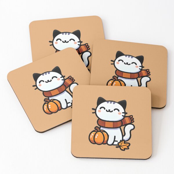 Item preview, Cat with Pumpkin and Scarf designed and sold by kitty-kingdom.