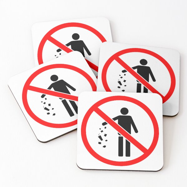 Item preview, no littering sign designed and sold by menheraaudino.
