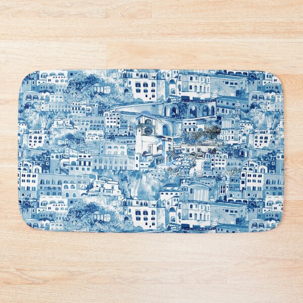 Item preview, Amalfi architecture monochromatic Italian villa houses in blue designed and sold by Katarina Roccella.