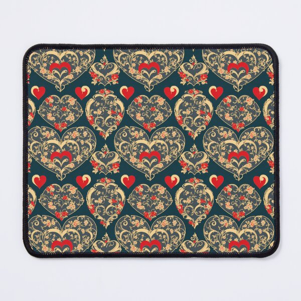 Item preview, Blue Filigree Floral Hearts Pattern designed and sold by FlowerMeFlorals.