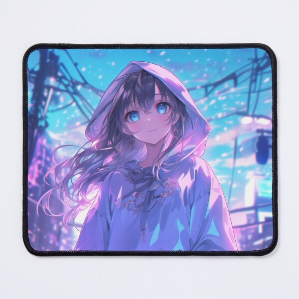 Item preview, Neon Dreams: Cyberpunk Girl in Futuristic Cityscape designed and sold by KazyWeeb.