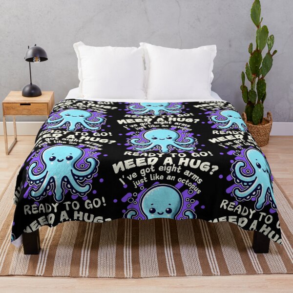 Item preview, NEED A HUG? Ocean Blue Octopus, Eight Arms for a Warm Embrace designed and sold by SplashTastic.