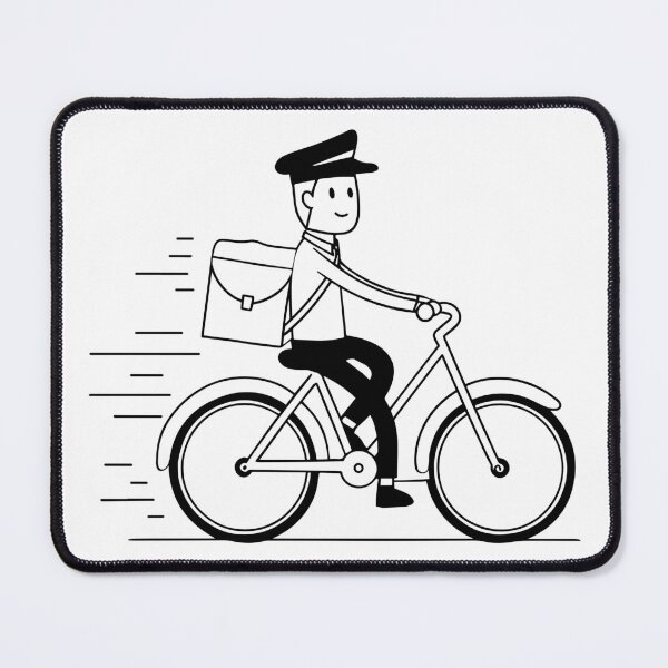 Item preview, Illustration of postman riding bicycle designed and sold by rasagamastore.