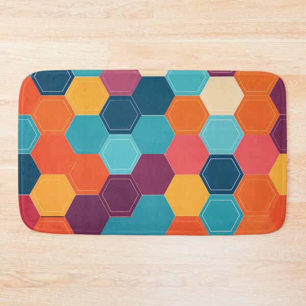 Item preview, A design of a modern pattern with clean, sharp hexagonal shapes arranged in a grid with bold colors. designed and sold by HEMRO.