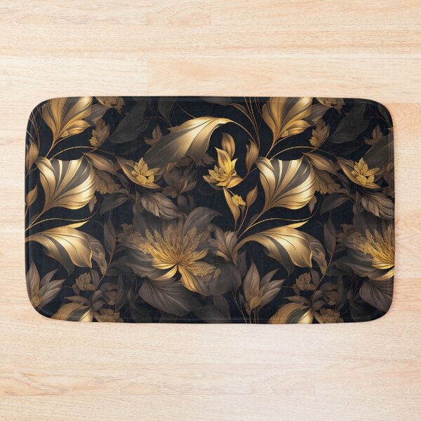 Item preview, Golden Flowers and Foliage Pattern designed and sold by FlowerMeFlorals.