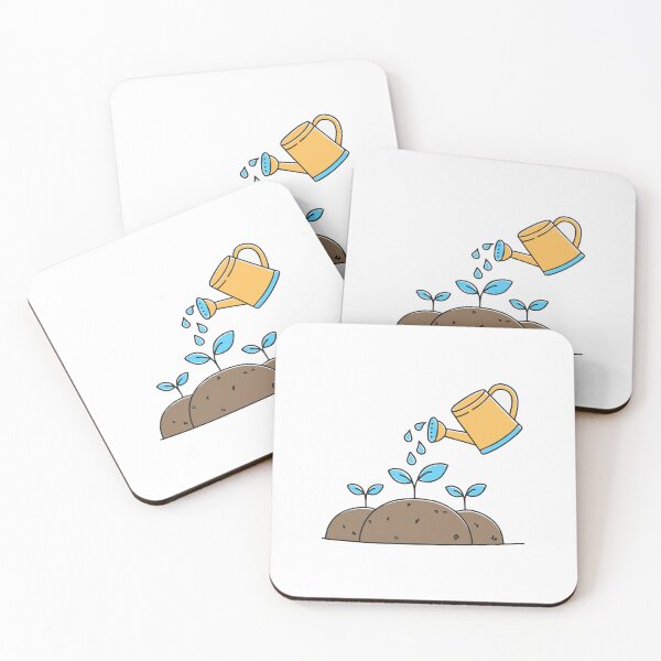 Item preview, Watering plant and seed on a lump of soil designed and sold by rasagamastore.