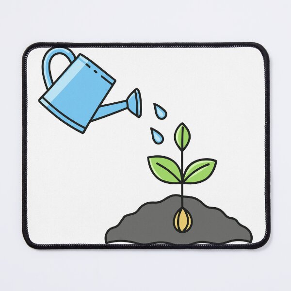 Item preview, Watering plant and plant seed on a lump of soil designed and sold by rasagamastore.