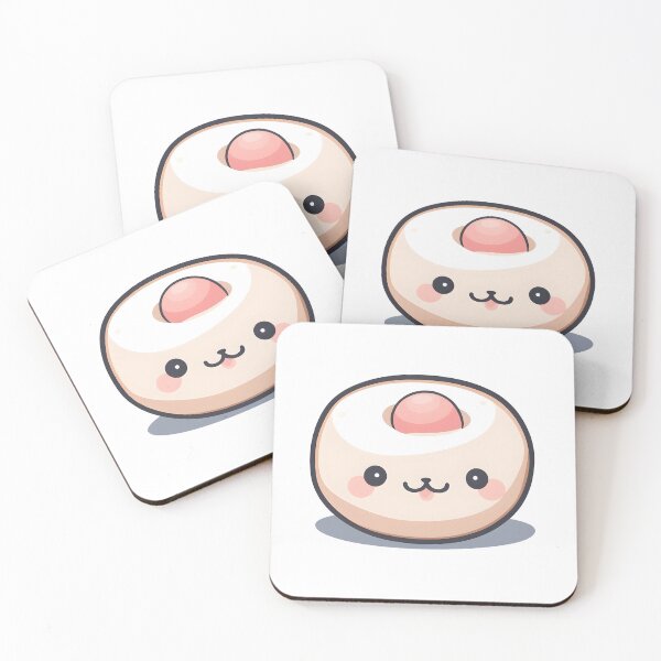 Item preview, Cute Round Mochi Design - Minimal Light Pink Japanese Treats Illustration designed and sold by CrownedCanvas.