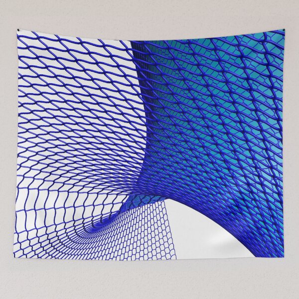 Item preview, Abstract curved blue wireframed surface designed and sold by carlotoffolo.