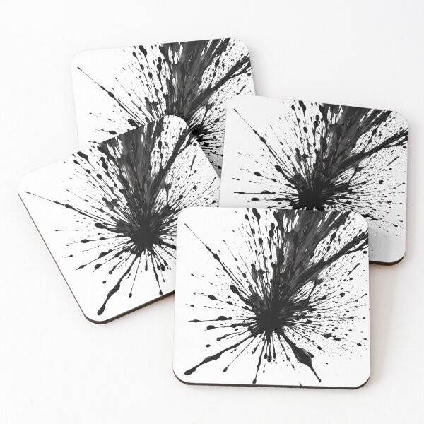 Item preview, Black splash abstract wall art print poster paint, ink splatter art decor designed and sold by HardToFindMerchandise.