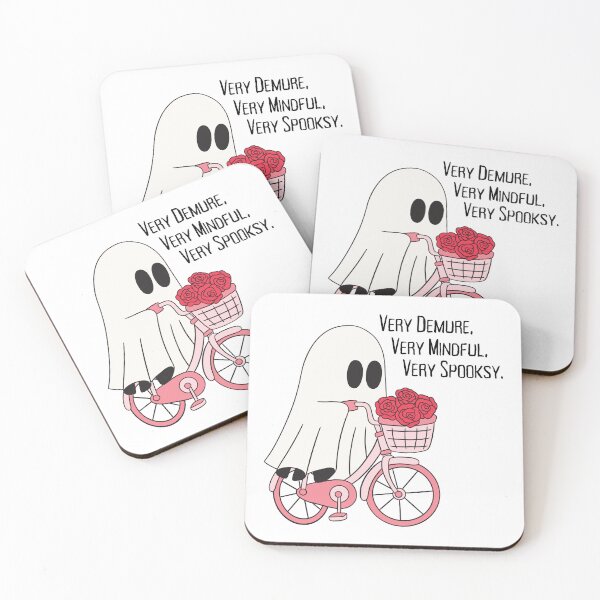 Item preview, Very Demure, Very Mindful - Cute Ghost on Bicycle designed and sold by Teribelle.
