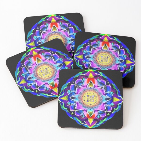 Item preview, Harmonious Utopia Colorful Retro Musical & Movement Mandala Interactive QR code scannable Image  designed and sold by B-DIFF-e-RENT.