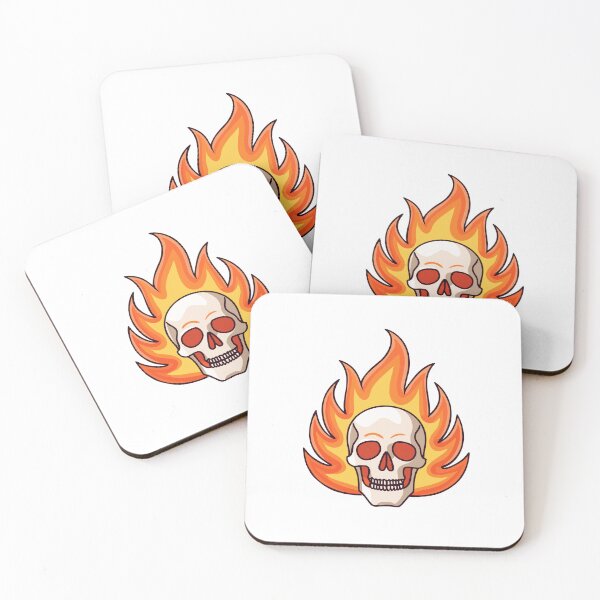 Item preview, Doodle a skull engulfed in dynamic flames designed and sold by rasagamastore.