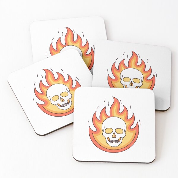 Item preview, Doodle a skull engulfed in dynamic flames designed and sold by rasagamastore.