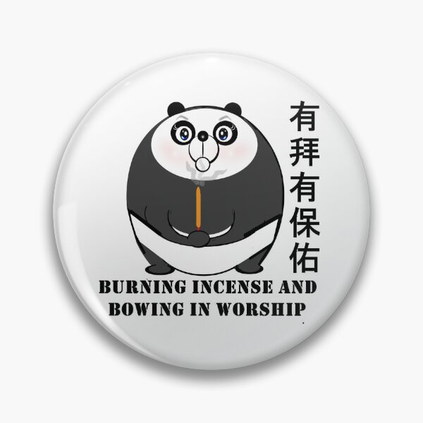 Item preview, Cute panda burning  incense and bowing in worship  designed and sold by Shirley cute art .