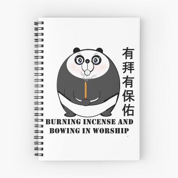 Item preview, Cute panda burning  incense and bowing in worship  designed and sold by Shirley cute art .