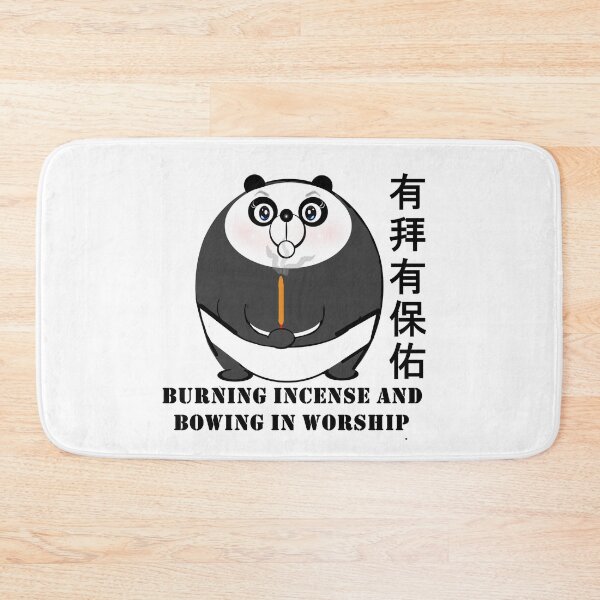 Item preview, Cute panda burning  incense and bowing in worship  designed and sold by Shirley cute art .