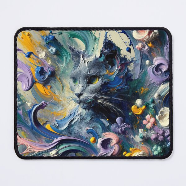 Item preview, Bright and Playful Cat Abstract Art Painting 4K Wallpaper designed and sold by Keirnyx.