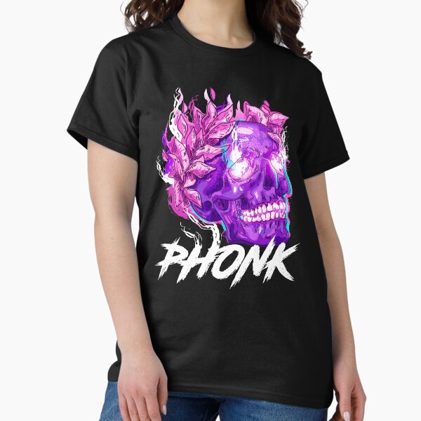 Item preview, Bright neon Phonk Skull graphic design designed and sold by grafikis.