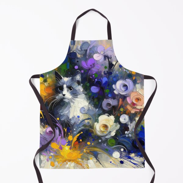 Item preview, Dynamic Cat Artwork in a Splash of Colors 4K Wallpaper Painting designed and sold by Keirnyx.