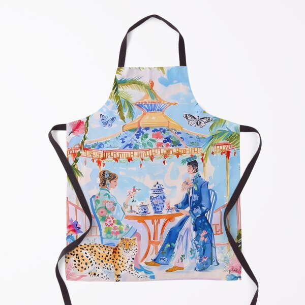 Item preview, Chinoiserie art, The Sectet Meeting, chinoiserie painting designed and sold by SophieClimaArt.