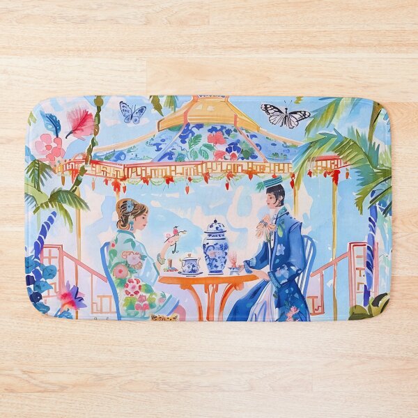 Item preview, Chinoiserie art, The Sectet Meeting, chinoiserie painting designed and sold by SophieClimaArt.