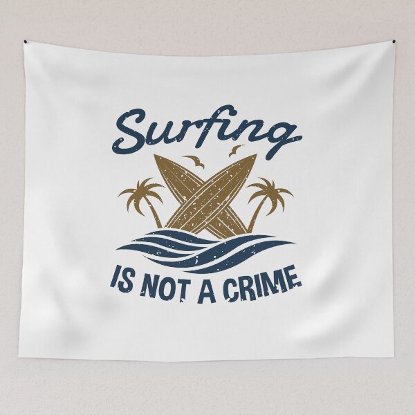 Item preview, Surfing Is Not a Crime Funny Surfer designed and sold by jaygo.