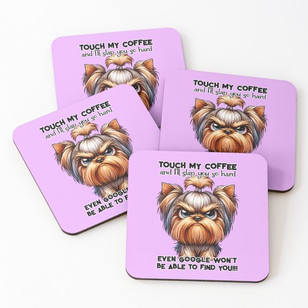 Item preview, Grumpy angry dog warns do not touch my coffee designed and sold by LoneAngel.