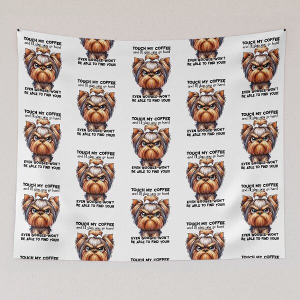 Item preview, Grumpy angry dog warns do not touch my coffee designed and sold by LoneAngel.