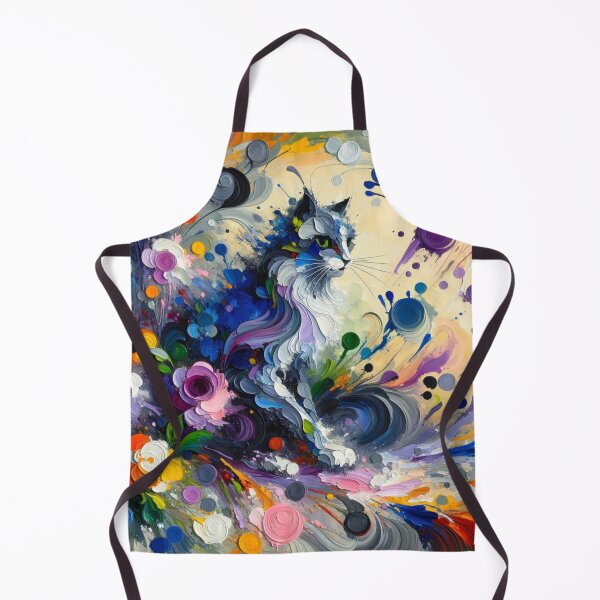 Item preview, Colorful Feline Surrounded by Floral Blooms 4K Painting designed and sold by Keirnyx.