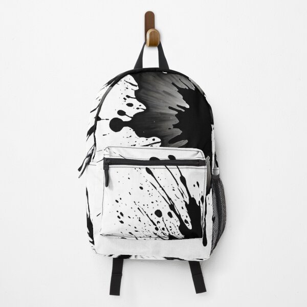 Item preview, Black paint splash paint splatter on white background art deco designed and sold by HardToFindMerchandise.
