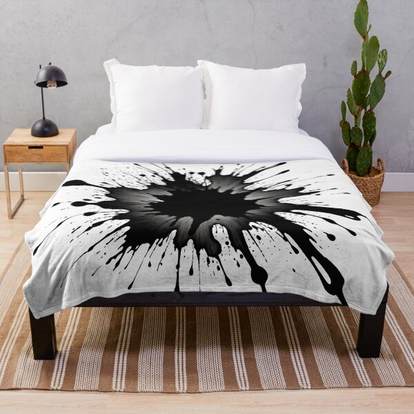 Item preview, Salpicaduras de pintura negra sobre fondo blanco, estilo art déco designed and sold by HardToFindMerchandise.