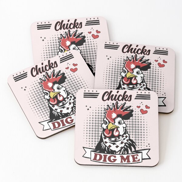 Item preview, Chicks Dig Me | Cool and Funny Rooster designed and sold by PearlMoonGrapes.