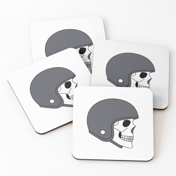 Item preview, Illustration of cute skull head wear half face helmet designed and sold by rasagamastore.