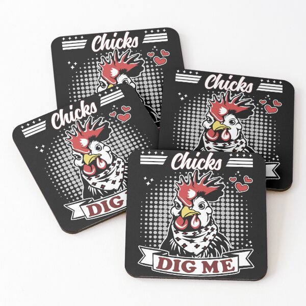 Item preview, Chicks Dig Me | Cool and Funny Rooster - Black designed and sold by PearlMoonGrapes.