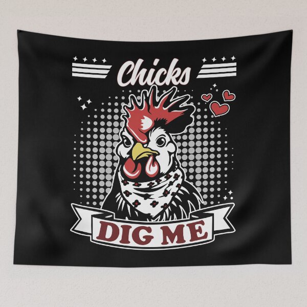 Item preview, Chicks Dig Me | Cool and Funny Rooster - Black designed and sold by PearlMoonGrapes.