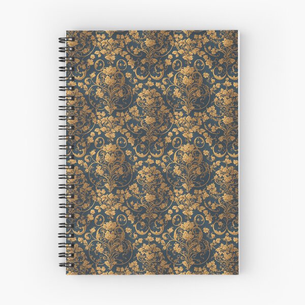 Item preview, Abstract Floral Gold and Dark Teal Damask Pattern designed and sold by FlowerMeFlorals.