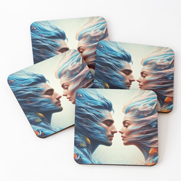 Item preview, Dreamy Romantic Faces with Oceanic Harmony Art designed and sold by DriftLens.