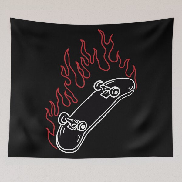 Item preview, "Flaming Minimalist Skateboard" designed and sold by Art-Vortex-fr.