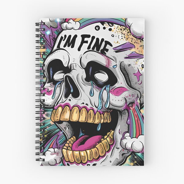 Item preview, Colorful Surreal Skull with Rainbow and Emotive Details in Psychedelic Pop Art Style designed and sold by Quotes-For-All.