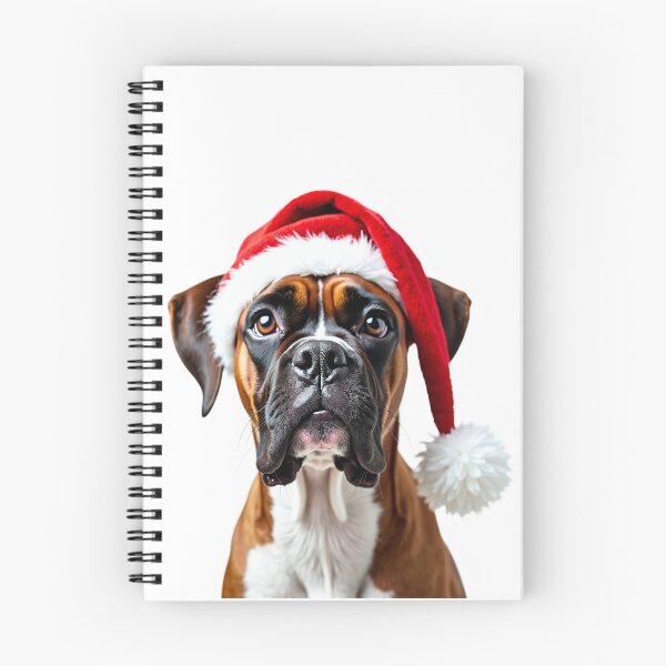 Item preview, Funny Boxer dog wearing christmas hat designed and sold by LazyOwlStore.