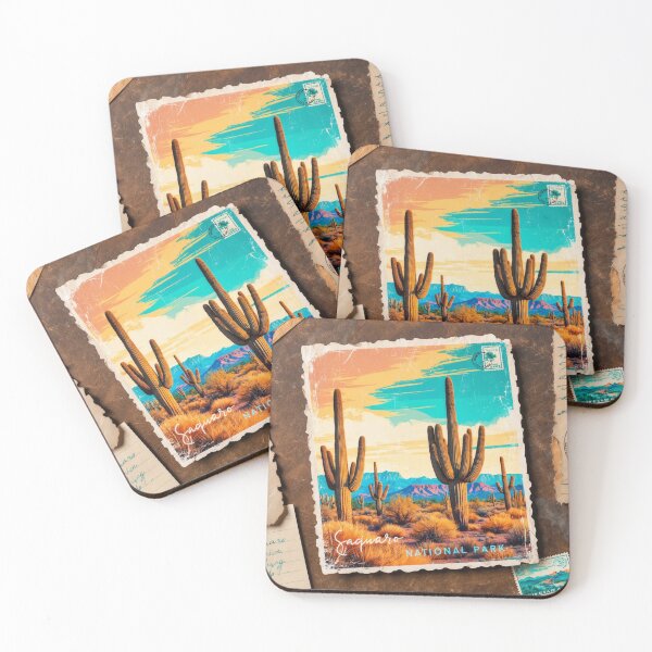 Item preview, Saguaro National Park Postcard Vintage Retro Travel designed and sold by TravelPostcardGems.