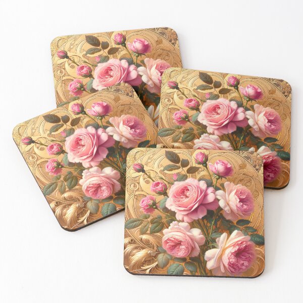 Item preview, Pink Roses Alphonse Mucha designed and sold by maniacfitness.