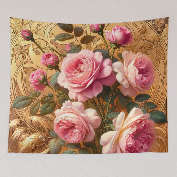 Item preview, Pink Roses Alphonse Mucha designed and sold by maniacfitness.